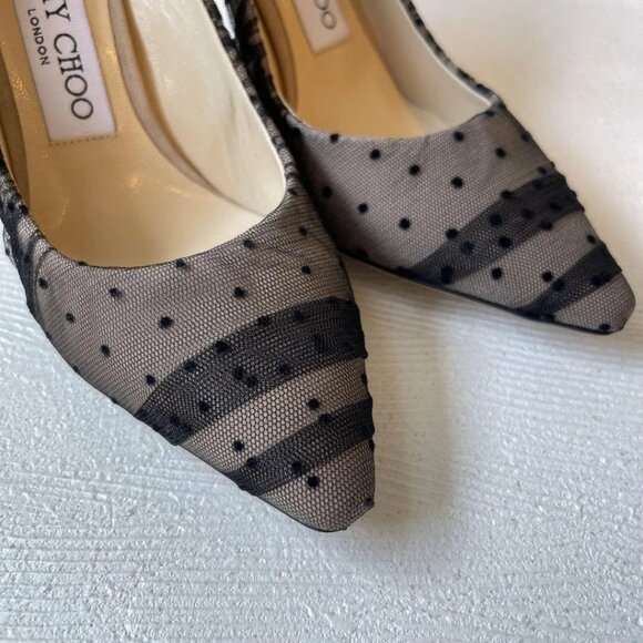 Jimmy Choo Romy Pumps size 34.5 leather dotted design - Picture 6 of 7